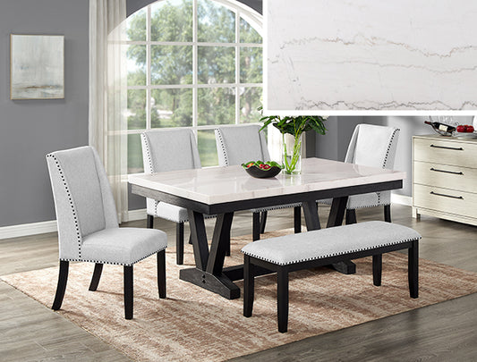 6PC  Varley Genuine Marble Dining Set
