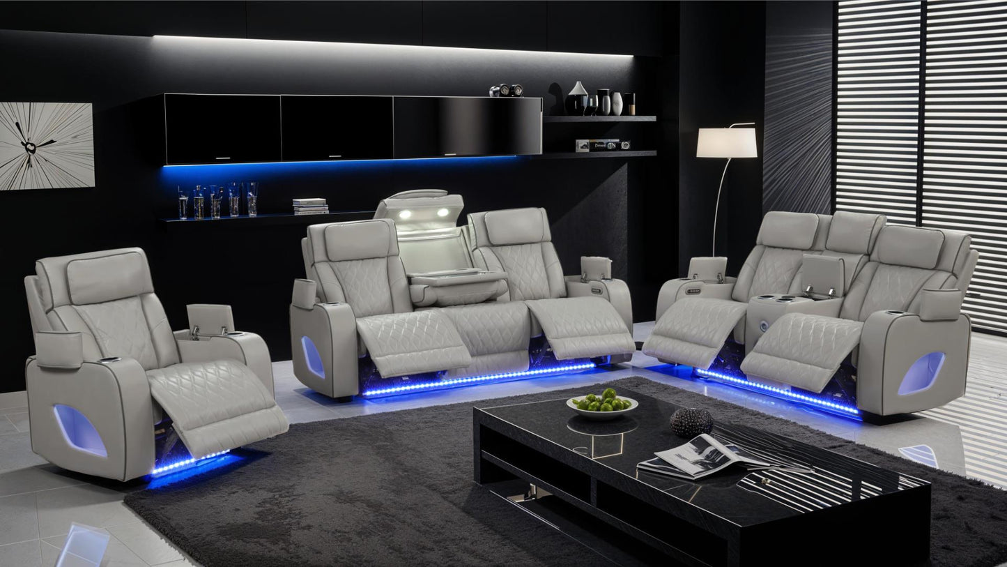 POWER SOFA AND LOVESEAT W MASSAGE, BLUETOOTH SPEAKERS, LED LIGHTS AND MORE