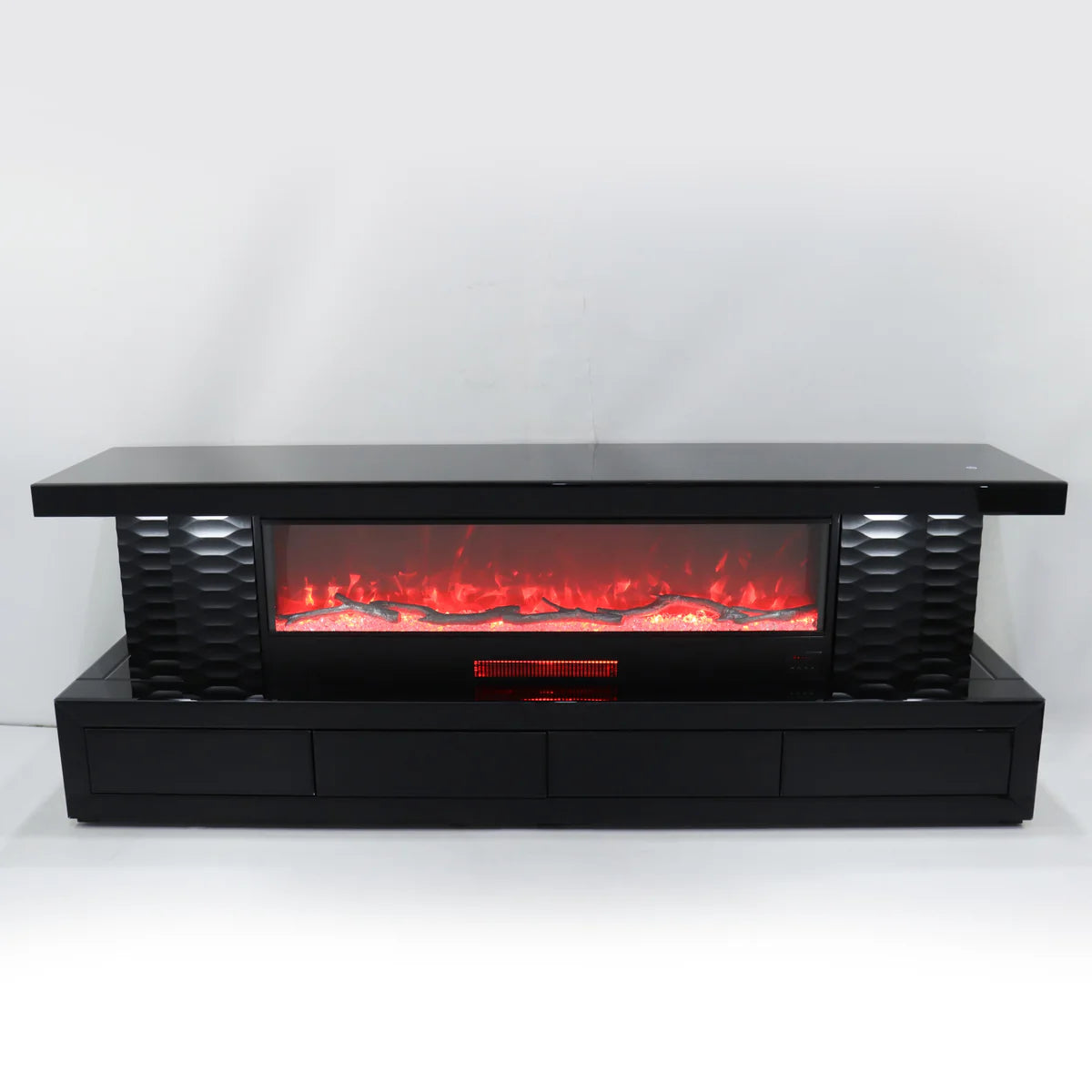 DAN 71" TV Stand LED Mirrored Fireplace