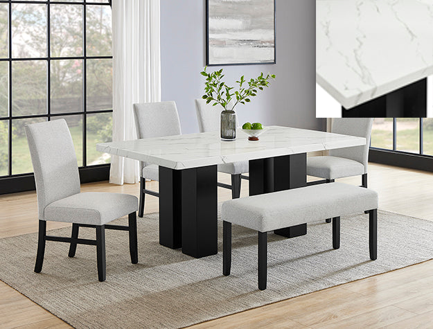 6PC Faux Marble Dining Set Parkside