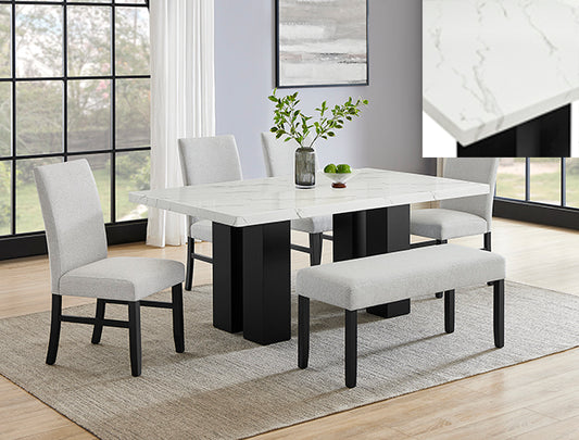 6PC Faux Marble Dining Set Parkside