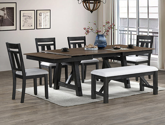 6PC Maribelle Wheat Charcoal Dining Set