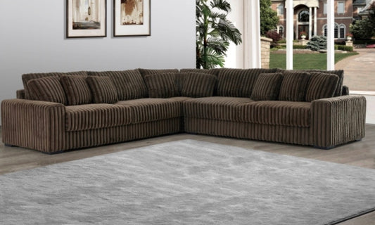 XL SECTIONAL CORDUROY DARK BROWN