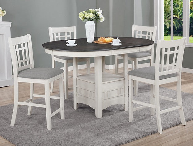 HARTWELL CHALK/GREY COUNTER HEIGHT DINING SET 5 PC