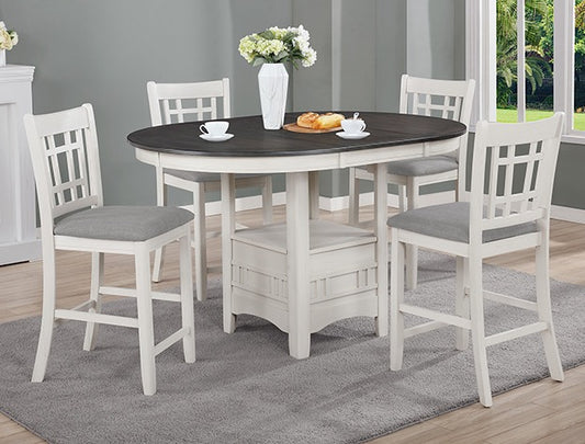 HARTWELL CHALK/GREY COUNTER HEIGHT DINING SET 5 PC