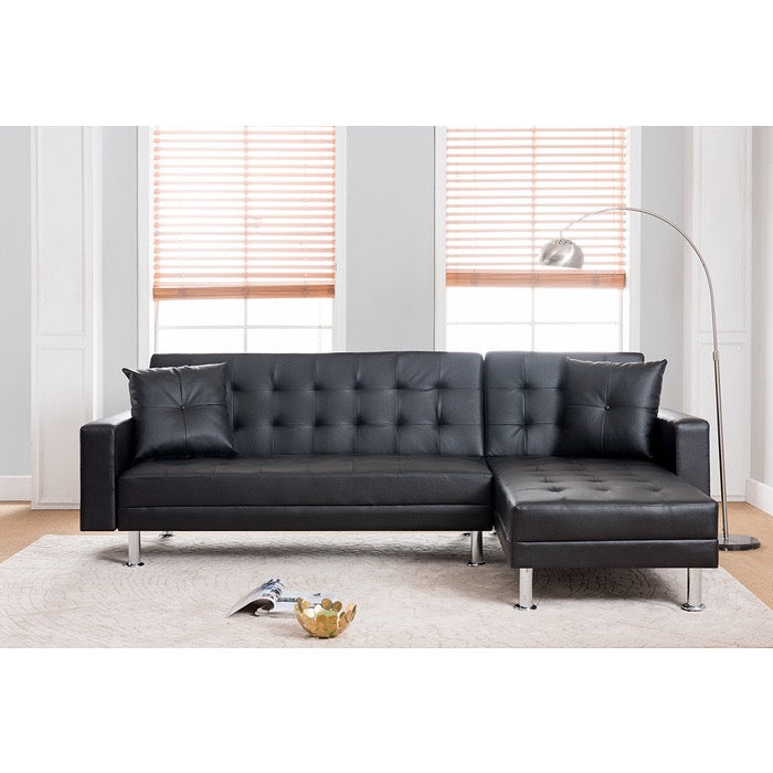 Tufted Reversible Sectional Sofa Bed