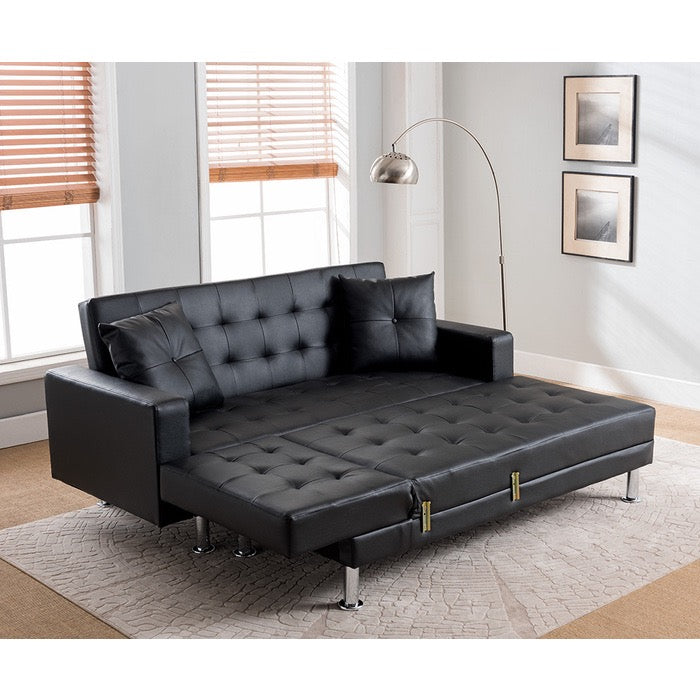 Tufted Reversible Sectional Sofa Bed