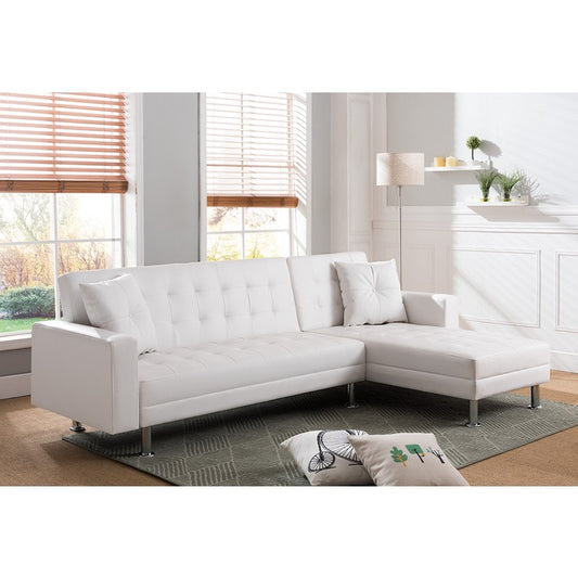 Tufted Reversible Sectional Sofa Bed