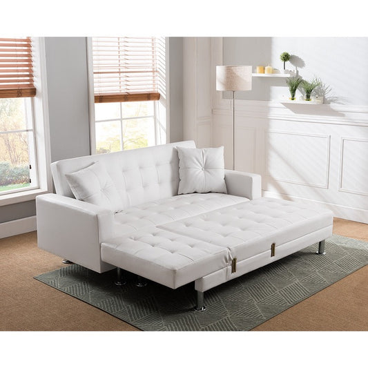 Tufted Reversible Sectional Sofa Bed