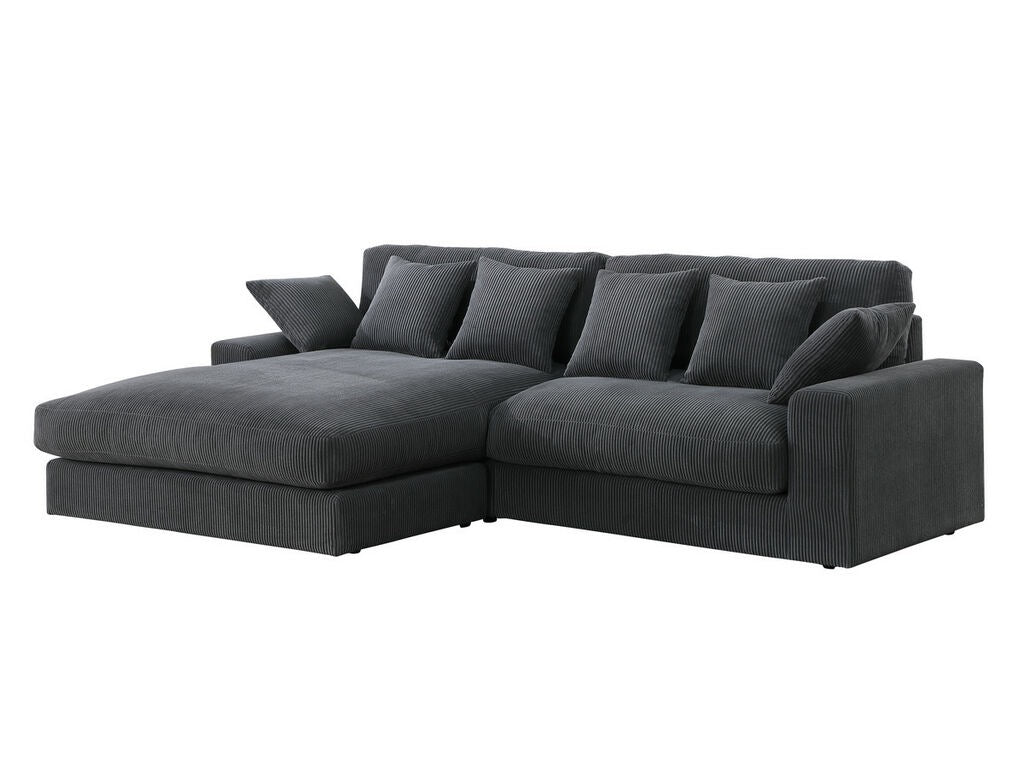 Mystico 105"W Corduroy Reversible Sectional Sofa Chaise