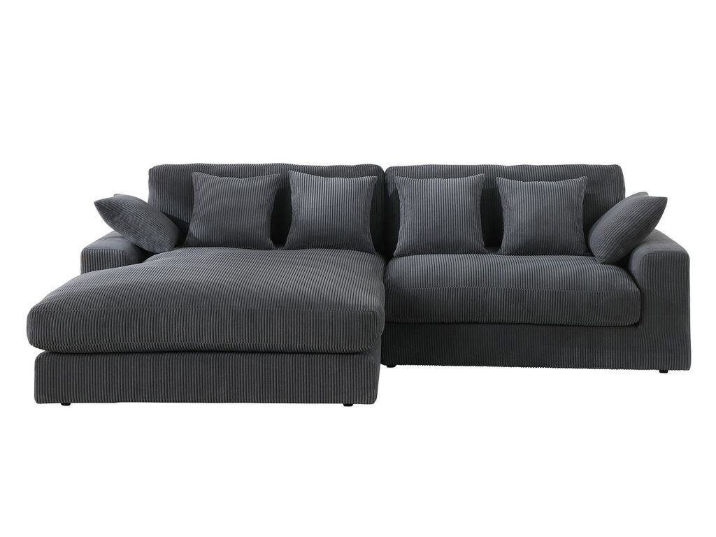 Mystico 105"W Corduroy Reversible Sectional Sofa Chaise