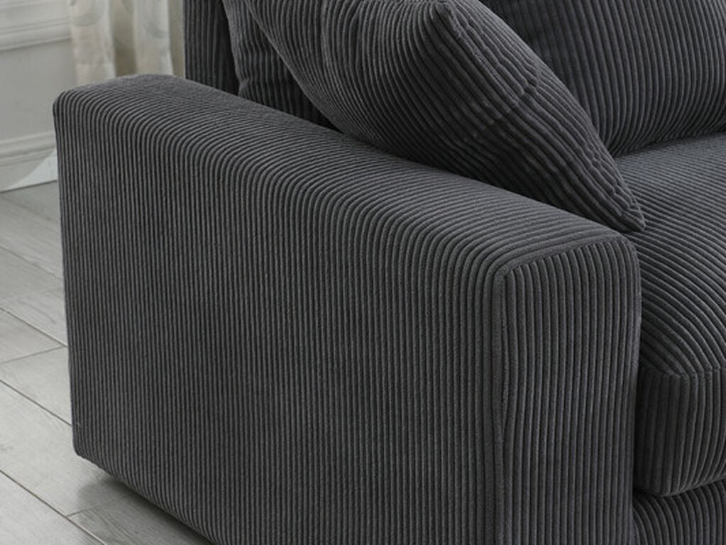 Mystico 105"W Corduroy Reversible Sectional Sofa Chaise