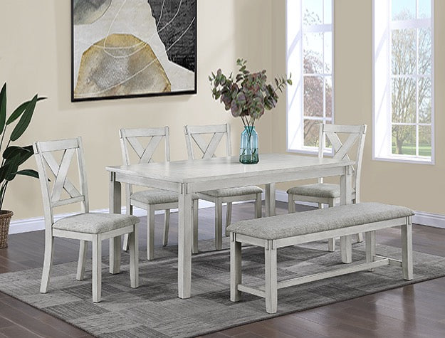 CLARA DRIFTWOOD DINING SET 6pc
