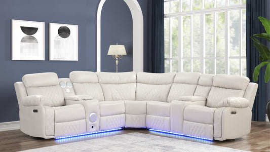 LACROSSE POWER RECLINER SECTIONAL WITH BLUETOOTH SPEAKERS AND PHONE CHARGING STATION