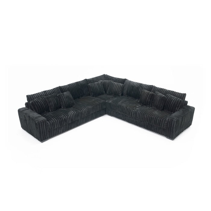 XL SECTIONAL CORDUROY DARK BROWN
